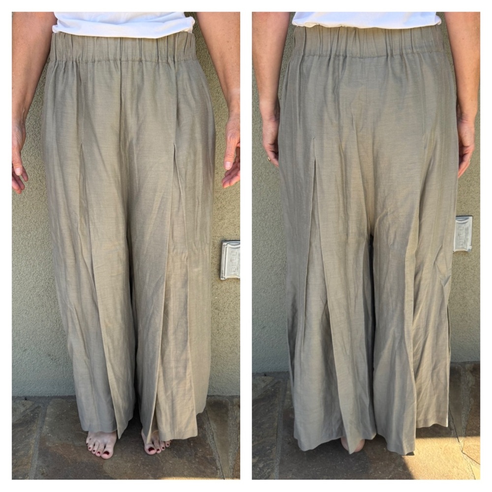 Shack Incorporated vintage 1990s silk wide leg pleated lagenlook pants